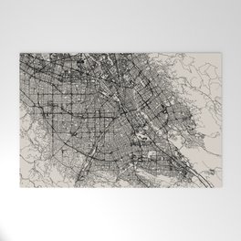 San Jose, USA - Black and White City Map - Minimal Aesthetic Welcome Mat