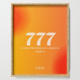 Gradient Angel Numbers: 777 Luck Serving Tray