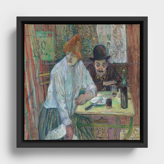 Henri de Toulouse-Lautrec - In The Restaurant La Mie Framed Canvas