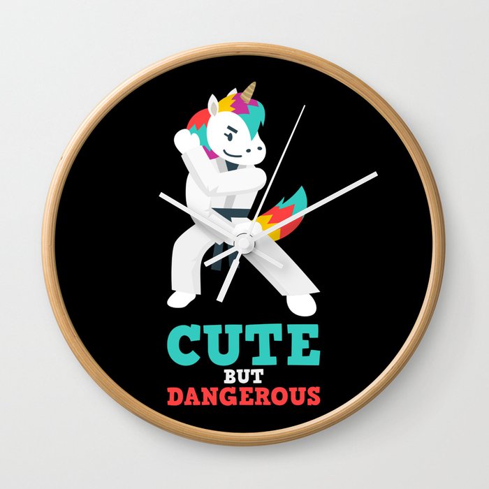 Karate & MMA Unicorn Gift: Cute But Dangerous I Judo Wall Clock