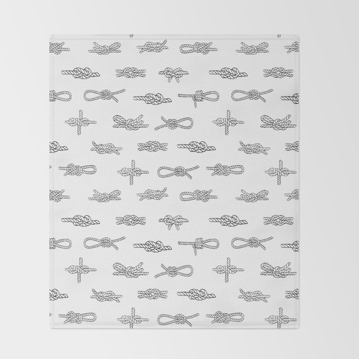 Knots Pattern Sailing Nautical Knot Tying Ilration Coastal Decor Knots Pattern Sailing Nautical Knot Tying Ilration Coastal Decor Throw Blanket