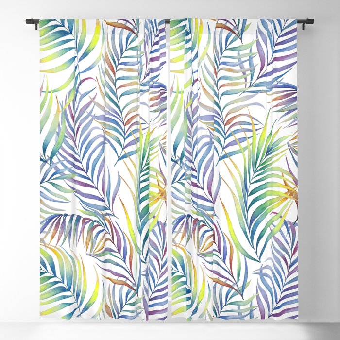 Colorful tropical leaves Blackout Curtain