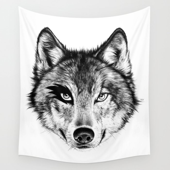 The Wolf Next Door Wall Tapestry