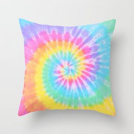 Rainbow Tie Dye Throw Pillow