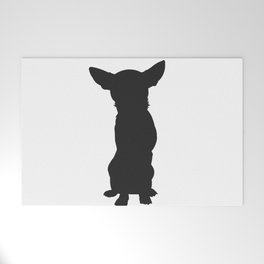  Chihuahua Black Silhouette On White Background  Welcome Mat
