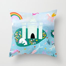 Unicorn Island Throw Pillow