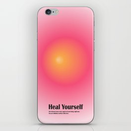 Heal Yourself, Retro Abstract Meditation Gradient Art iPhone Skin