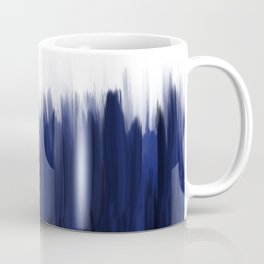 Modern blue cobalt black oil paint brushstrokes abstract Coffee Mug