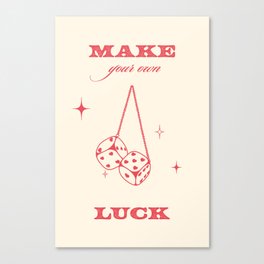 Make your own luck - Heart Dices Canvas Print