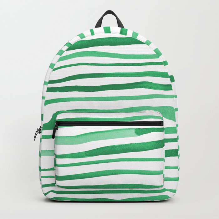 Irregular watercolor lines - green Backpack