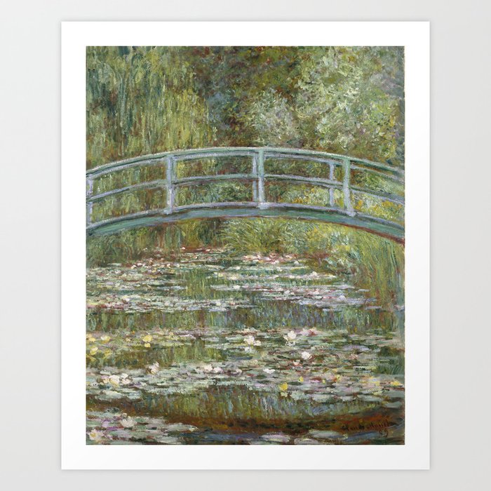 Water Lily Pond (Japanese Bridge) Art Print