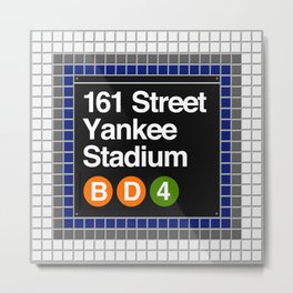 subway yankee stadium sign Metal Print | Pop Art, Newyorksubway, Typography, Vintage, Digital, 161Street, Subwaystation, Signage, Graphicdesign 