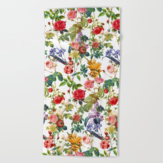 Botanic Flowers Beach Towel