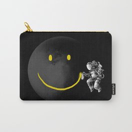 Make a Smile Carry-All Pouch | Stars, Minimalism, Smile, Streetart, Astronaut, Drawing, Moon, Digital, Planet, Modern 