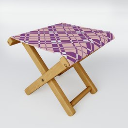 Purple pink gingham checked Folding Stool