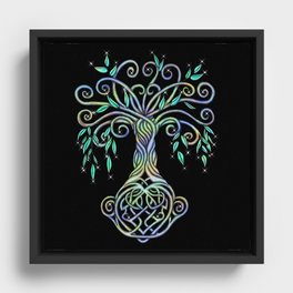 Celtic Tree of Life Multi Colored Framed Canvas