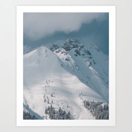 Snowy Winter Alps, Austrian Mountains (Landscape Photography) Art Print