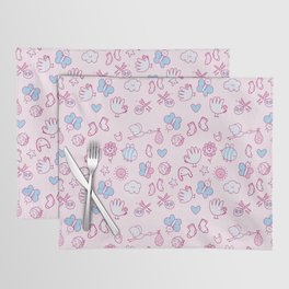 Cute Valentine Seamless Pattern Pink Placemat