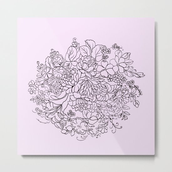 arrangement of flowers and leaves Metal Print