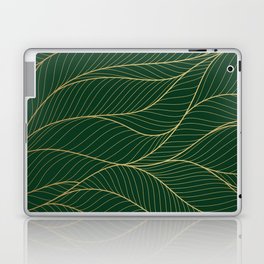 Green emerald with gold lines Laptop Skin