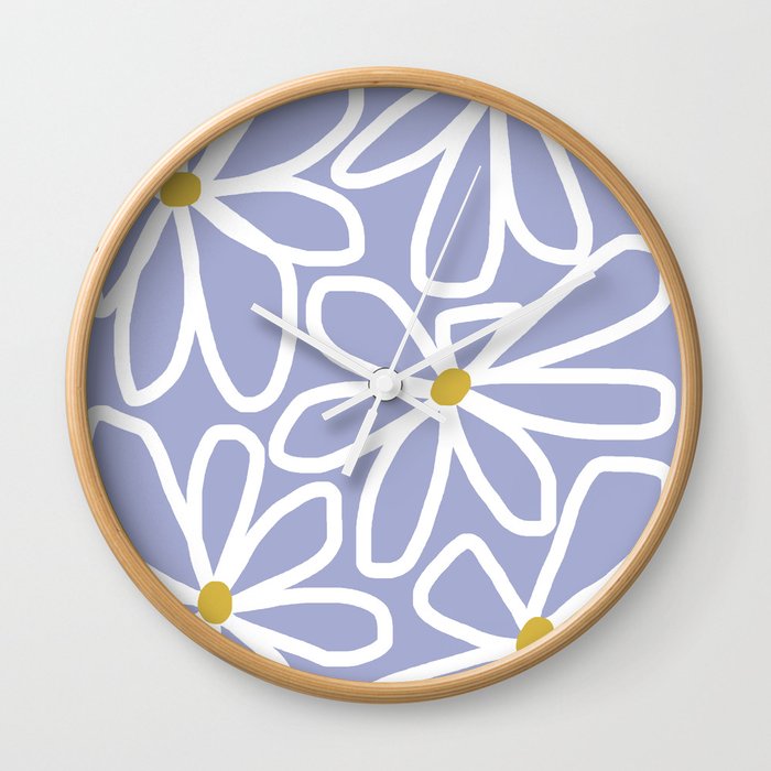Daisy chain - periwinkle Wall Clock