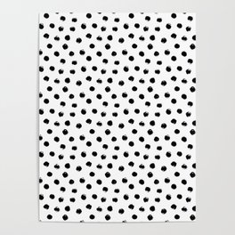 Polka Dots Black and White Poster