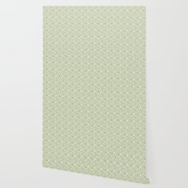 Daisy pattern on a light green background Wallpaper