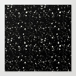 Black Terrazzo Seamless Pattern Canvas Print