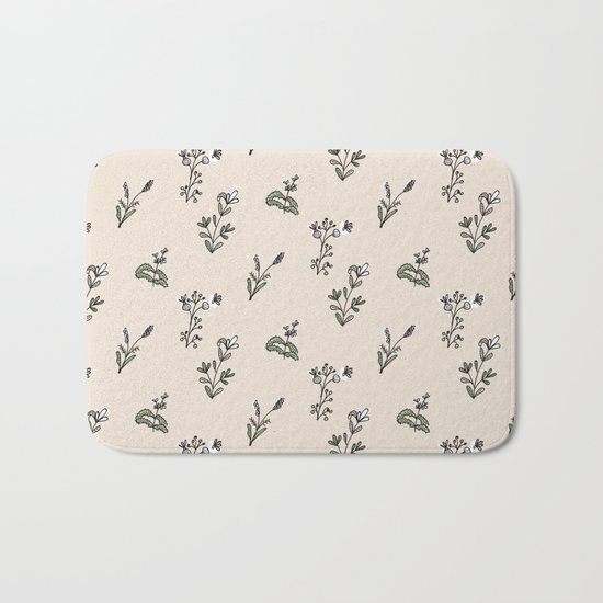 Bright Floral Pattern Bath Mat