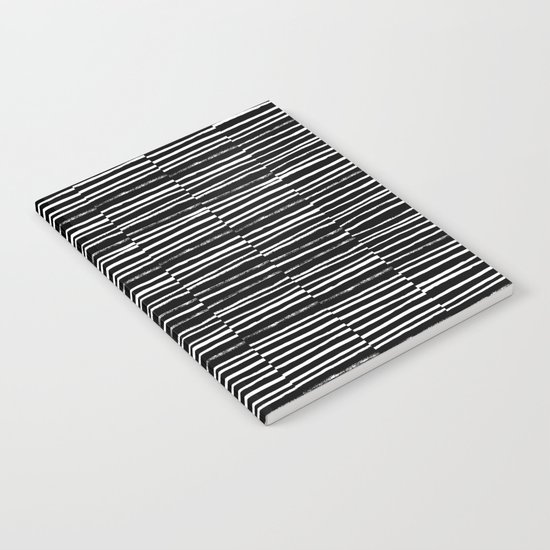 Paint brush free spirit pattern boho minimal black and white modern art abstract painting urban deco Notebook