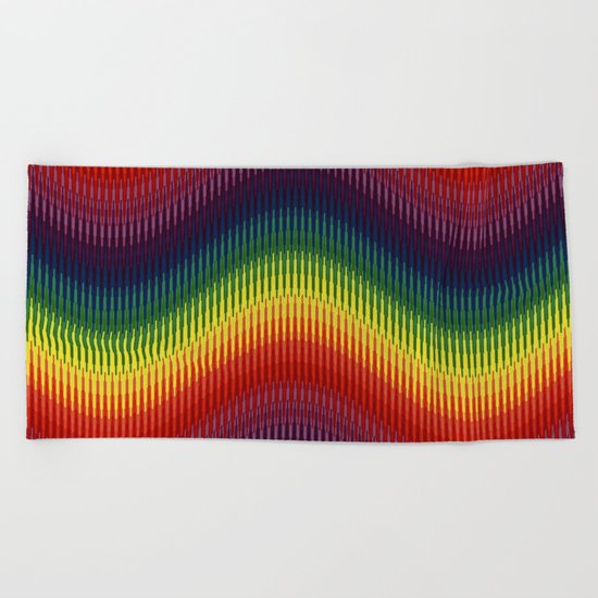 Rainbow Wave Beach Towel
