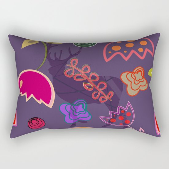 Deer and flower 6 Rectangular Pillow