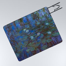 Claude Monet - Blue Water Lilies Picnic Blanket | Nympheas, Claude, Giverny, Painting, Lilies, Monet, Water, Blue, Waterlilies 