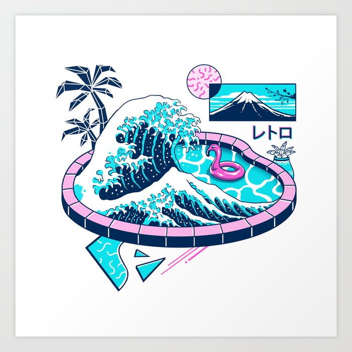 Vapor Wave Pool Art Print