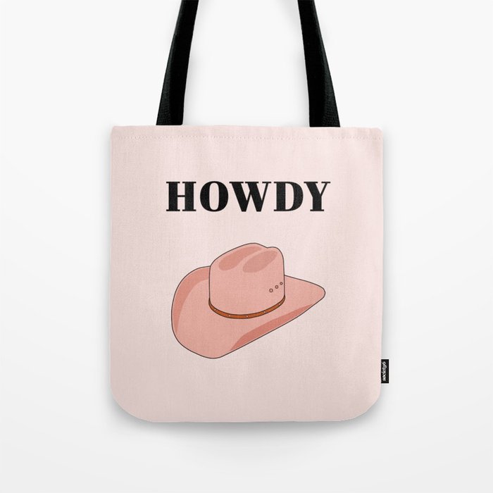 Howdy - Cowboy Hat Peach Tote Bag