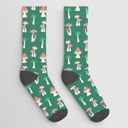 Festive Mushroom Pattern Socks