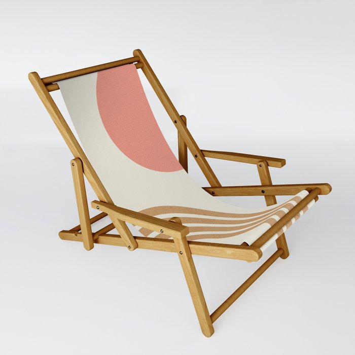 Mid century modern pink Sun & Rainbow Sling Chair
