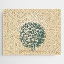 Abstract art gestual and organic, pine cone Jigsaw Puzzle