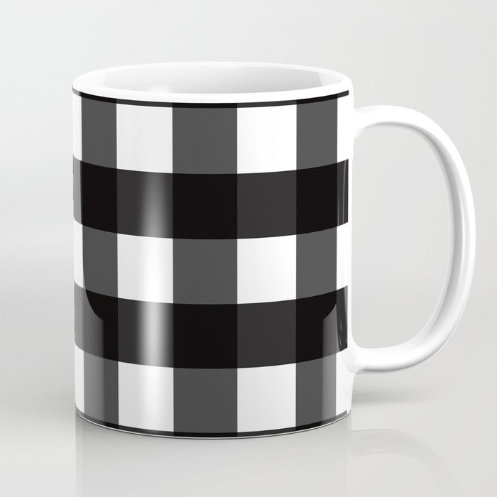 Contemporary Black & White Gingham Pattern Coffee Mug