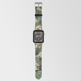 Ice Hockey Player Camo Woodland Forest Camouflage Pattern Apple Watch Band