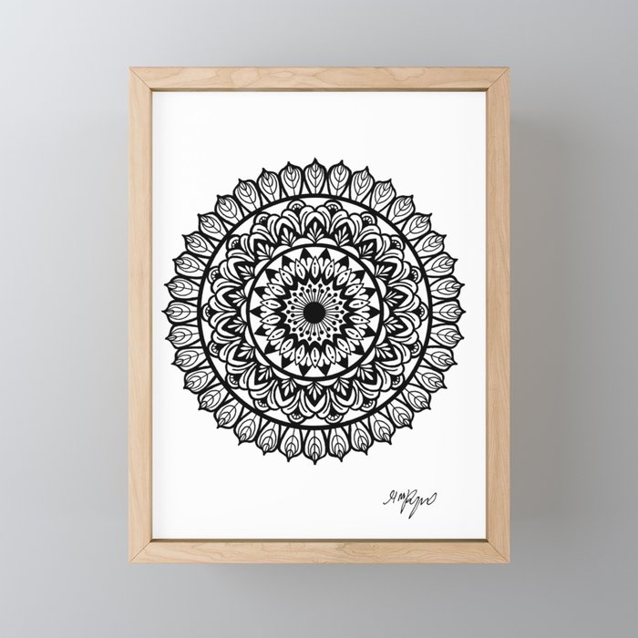 Sapphorica Creations Lotus Mandala Framed Mini Art Print