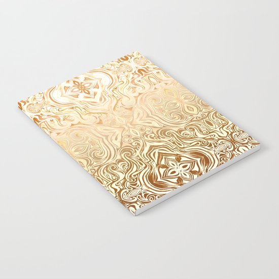 Tribal Swirl Pattern in Neutral Tan and Cream Notebook