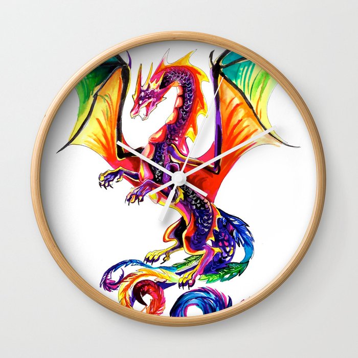 Rainbow Dragon Wall Clock