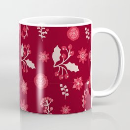 Christmas Poinsettia Flower And Cherry  Mug