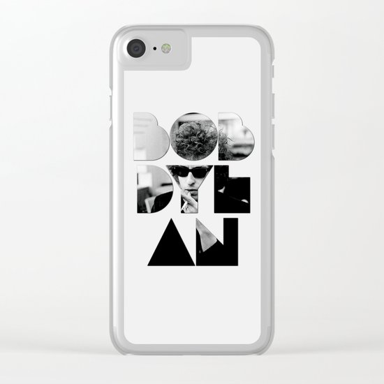 Bob Dylan Font Sunglasses Clear iPhone Case