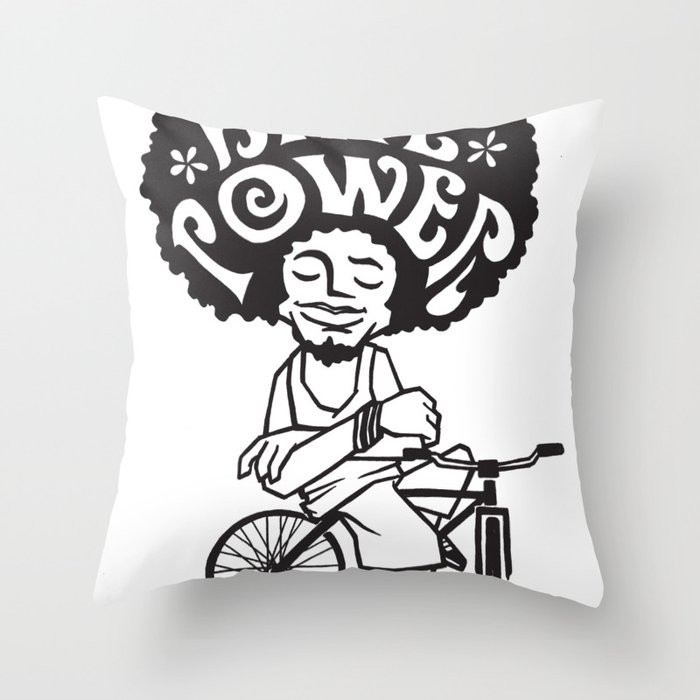 Bike Power - Bicicleta Girassol Throw Pillow