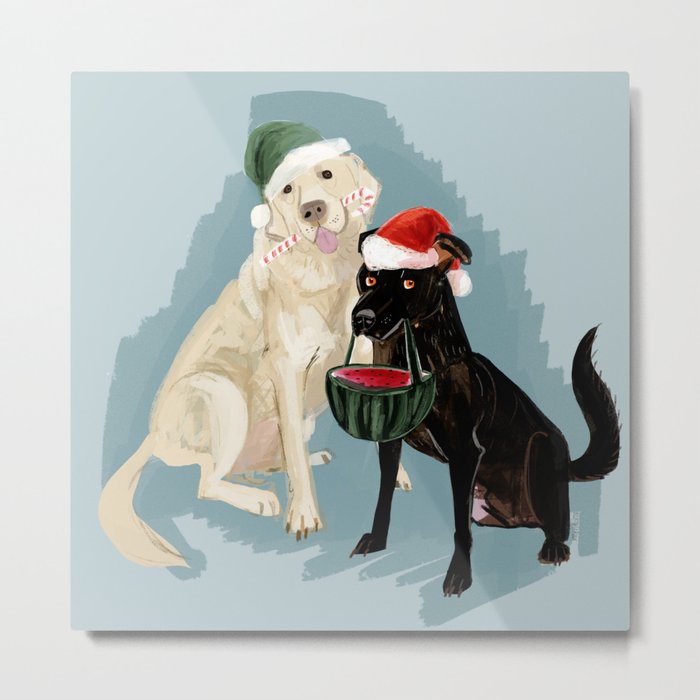 Doggy Holidays Metal Print