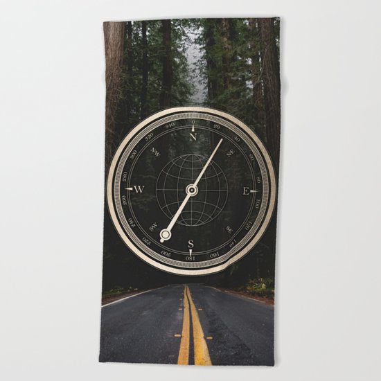 Gold Compass - The Road to Wisdom Beach Towel