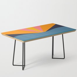 DarkCoverSun IV - Colorful Sunset Retro Abstract Geometric Minimalistic Design Pattern Coffee Table