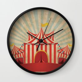 Shabby Circus Tent Retro Vintage Kitschy Wall Clock